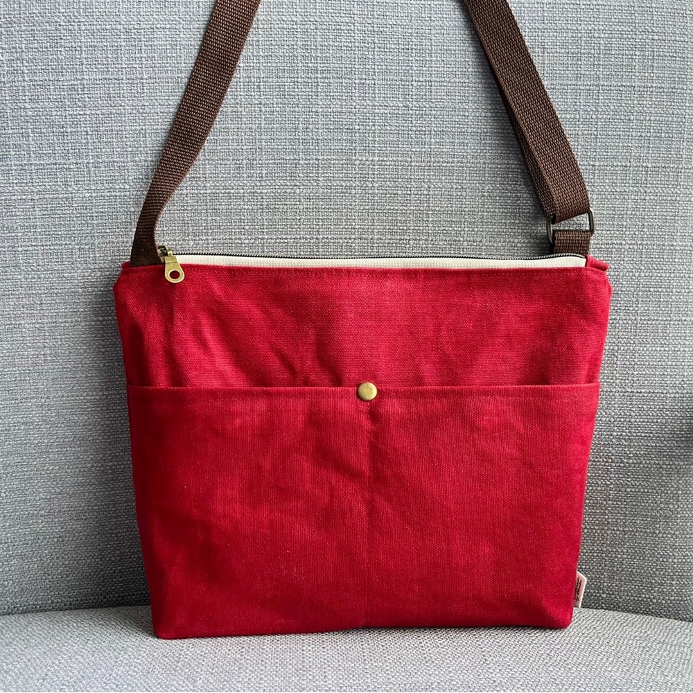 handmade wine red large crossbody everyday bag